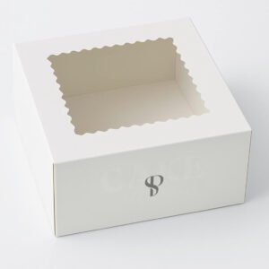 Cake Box with Clear Window, White Disposable Bakery Boxes