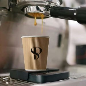 Ripple Wall Disposable Tea/Coffee Cups, 12-Ounce (355ml), Pack of 500, Brown, Double Wall Insulated